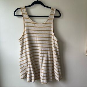 We The Free Mustard and Cream Striped Tank Top